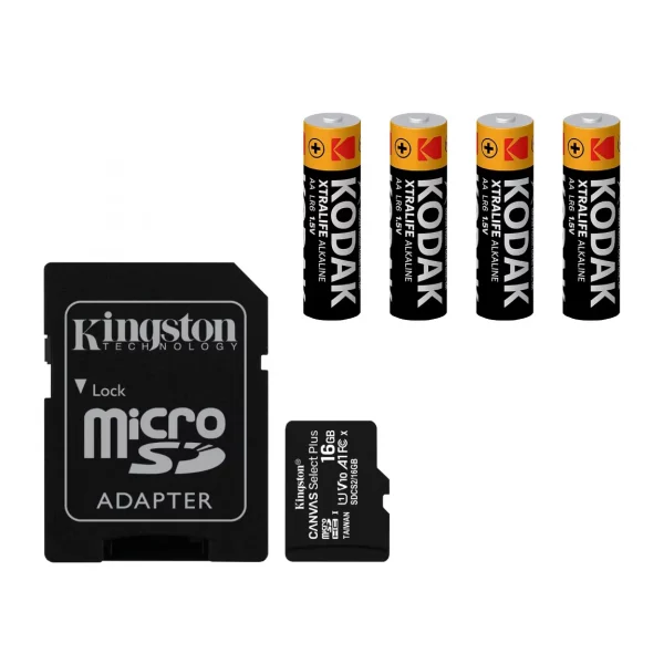 Pack 8 pilas alcalinas AA 1,5 v y tarjeta Micro SD 16 GB con adaptador
